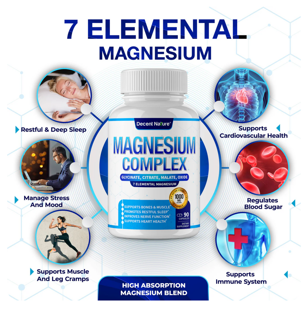 Magnesium Complex 1000mg Elaborado con 7 Magnesios Elementales