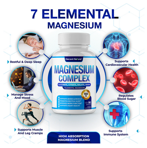 Magnesium Complex 1000mg Elaborado con 7 Magnesios Elementales