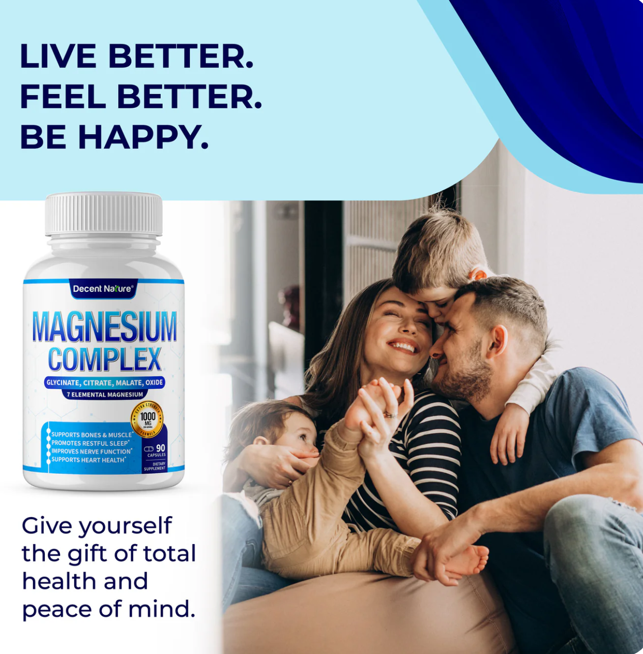 Magnesium Complex 1000mg Elaborado con 7 Magnesios Elementales